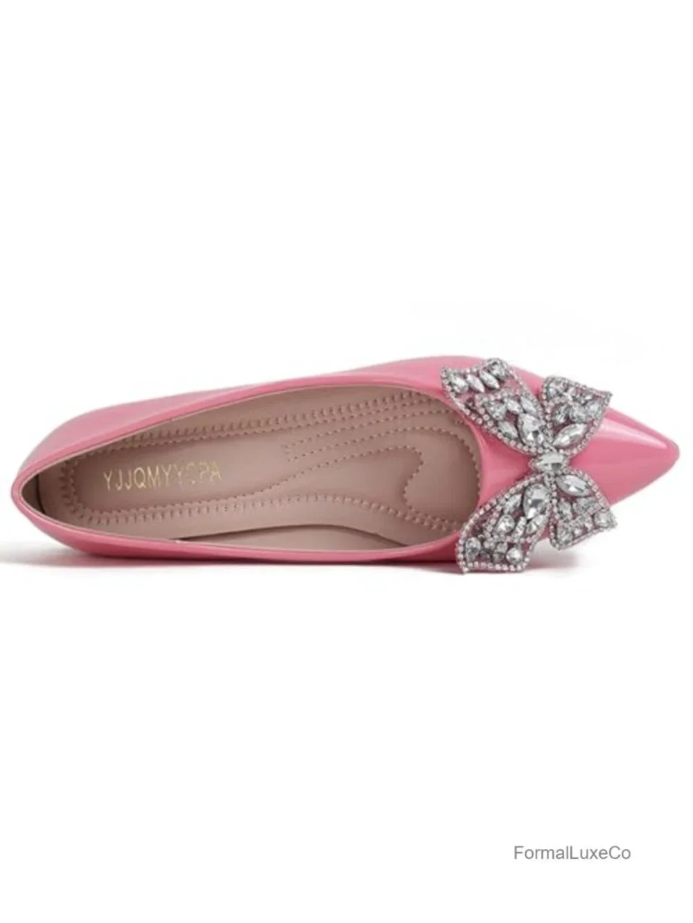 Women's Rhinestone Pointed Ballet Flats Breathable Comfort Slip On